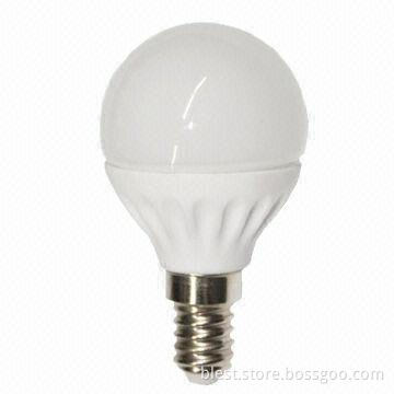 E14 LED Bulb with 3W Power, 85 to 265V AC Operating Voltage and Ceramic Housing
